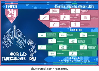 blue bright brochure by March 24, World Day against Tuberculosis Vector