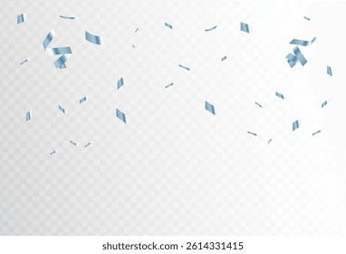 blue bright colorful. confetti and ribbon streamers falling on a transparent background. blurred. Vector. eps 10	