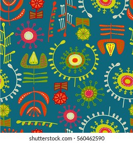 blue bright ethnic seamless patterns