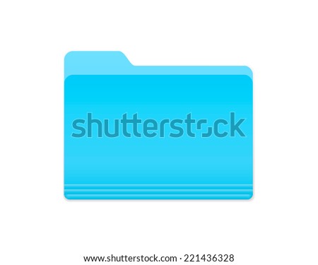 Blue Bright Folder Icon in OS X Yosemite Style. Isolated on white.