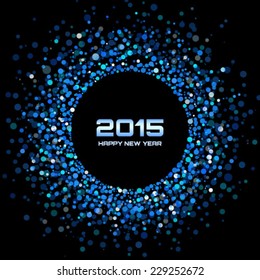 Blue Bright New Year 2015 Background, vector illustration