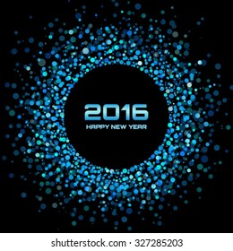 Blue Bright New Year 2016 Background, vector illustration