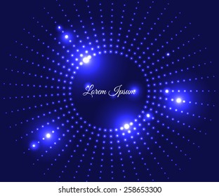 Blue Bright Shiny Background with space for text. Vector illustration