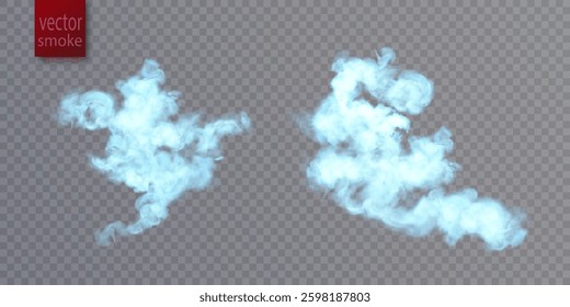  Blue bright steam futuristic colorful smoke. Vector effect of smoke, steam, haze, clouds.	