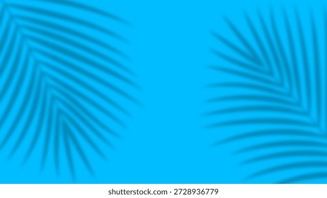 Fundo brilhante azul do verão com sombras da folha