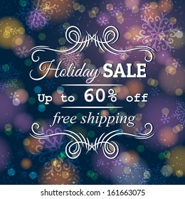 blue brightness background and label with text, vector illustration
