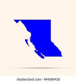 Blue British Columbia Map Illustration