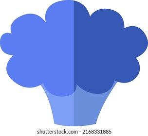 Blue broccoli, illustration, vector on a white background.