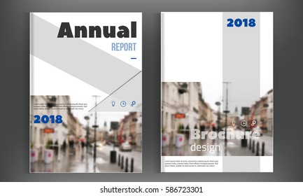 Blue Brochure cover design template. Annual Report layout, Flyer Leaflet Presentation. Modern simple clean background. A4 size vector illustration