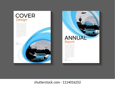blue Brochure cover layout abstract background modern  design modern book  template,annual report, magazine and flyer Vector a4