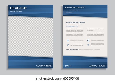 Blue brochure design template