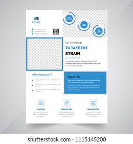 Blue Brochure design template vector. Green abstract square cover book portfolio presentation poster in A4 layout. Flyers report business magazine.