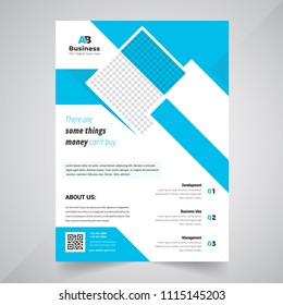 Blue Brochure design template vector. Green abstract square cover book portfolio presentation poster in A4 layout. Flyers report business magazine.