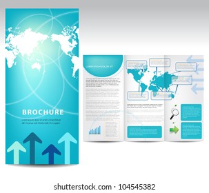 Blue brochure design, vector