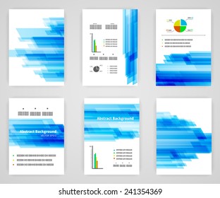 Blue Brochure Desing With Transparent Rectangle Shapes.(vector Version)