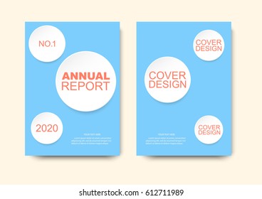 Blue brochure  flyer design layout template, annual report and cover design, circle paper cut style on blue template, size A4, vector illustration 