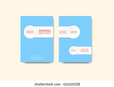 Blue brochure  flyer design layout template, annual report cover design, paper cut style, size A4, vector illustration 