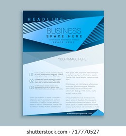 blue brochure flyer poster vector design template