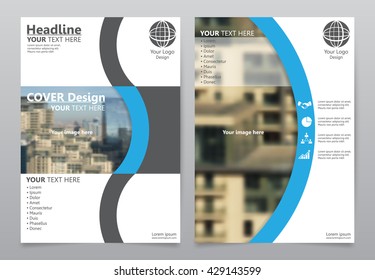 Blue  brochure flyer  template vector,Cover design presentation abstract flat background, layout in A4 size