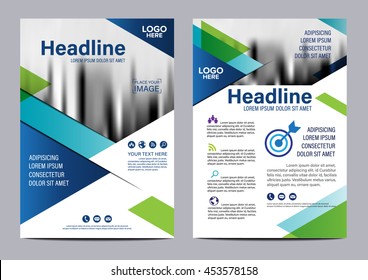Blue Brochure Layout design template. Annual Report Flyer Leaflet cover Presentation Modern background. illustration vector in A4 size