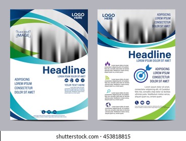Blue Brochure Layout design template. Annual Report Flyer Leaflet cover Presentation Modern background. illustration vector in A4 size