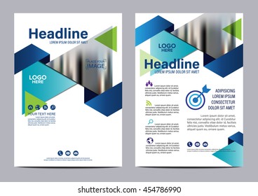 Blue Brochure Layout design template. Annual Report Flyer Leaflet cover Presentation Modern background. illustration vector in A4 size