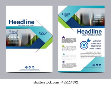 Plantilla de diseño de Blue Brochure Layout. Presentación de fondo moderno en el folleto del informe anual. vector ilustración en tamaño A4