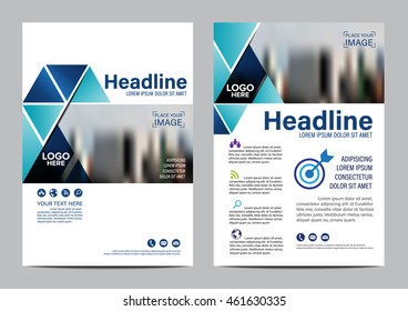 Blue Brochure Layout design template. Annual Report Flyer Leaflet cover Presentation Modern background. illustration vector in A4 size