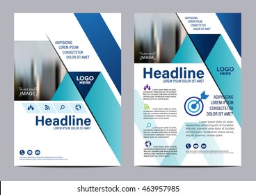 Blue Brochure Layout design template. Annual Report Flyer Leaflet cover Presentation Modern background. illustration vector in A4 size
