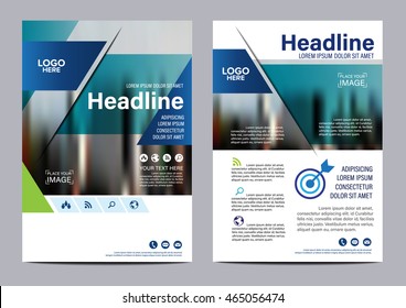 Blue Brochure Layout design template. Annual Report Flyer Leaflet cover Presentation Modern background. illustration vector in A4 size