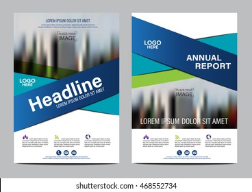 blaue Broschüre Layout Design-Vorlage. Geschäftsbericht Faltblatt Vortrag Moderner Hintergrund Vektorillustration der Illustration in A4-Größe