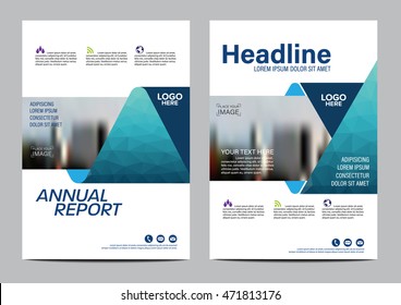 blue Brochure Layout design template. Annual Report Flyer Leaflet cover Presentation Modern background. illustration vector 