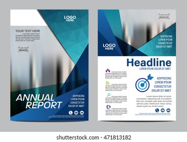 Blue Brochure Layout Design Template Annual Stock Vector (Royalty Free ...