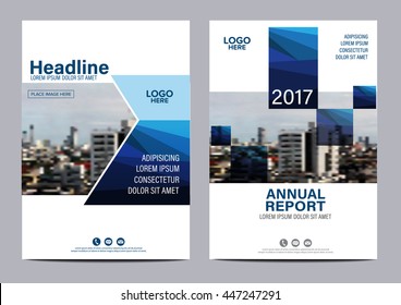 Blue Brochure layout magazine flyer modern design template. Annual Report Leaflet cover Presentation background. Vector illustration in A4 size