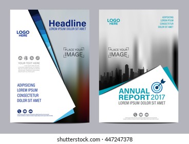 Blue Brochure layout magazine flyer modern design template. Annual Report Leaflet cover Presentation background. Vector illustration in A4 size