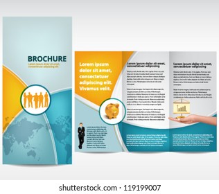 Blue brochure template