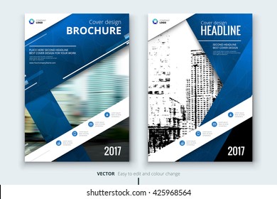 blue brochure template design layout cover mockup page concept