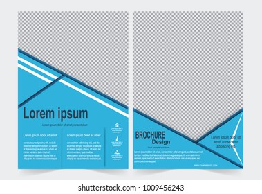 Blue Brochure template flyer design, front and back template for annual report, magazine, poster