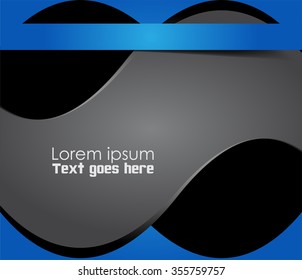 Blue brochure template flyer design vector origami paper layer overlap with sample text for A4 size

