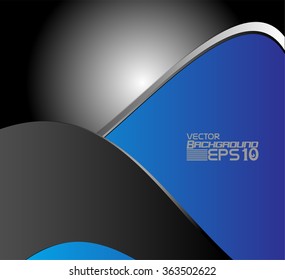 Blue brochure template flyer design vector origami paper layer overlap with sample text for A4 size
