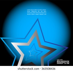 Blue brochure template flyer design vector origami paper layer overlap with sample text for A4 size
