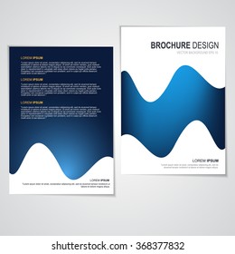 Blue brochure template flyer design background and blue white paper element and space for add picture and add text for your artwork in A4 paper Size