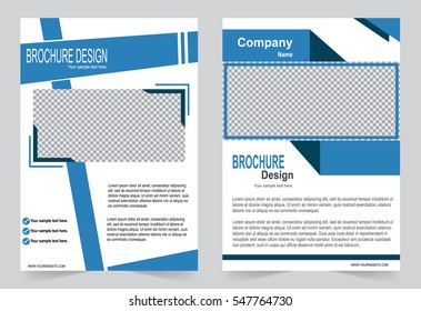 Blue Brochure template flyer design, abstract template for annual report, magazine, poster