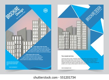 Blue Brochure template flyer design, abstract template for annual report, magazine, poster