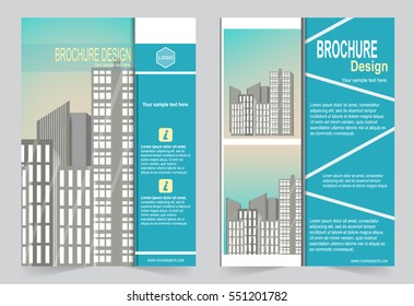 Blue Brochure template flyer design, abstract template for annual report, magazine, poster