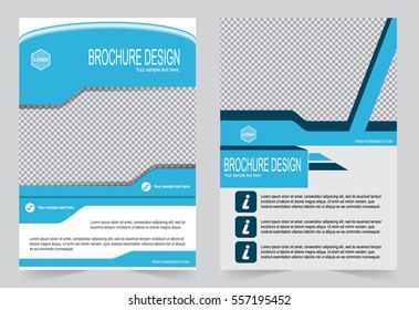 Blue Brochure template flyer design, abstract template for annual report, magazine, poster