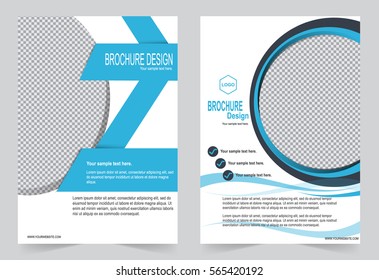 Blue Brochure template flyer design, abstract template for annual report, magazine, poster