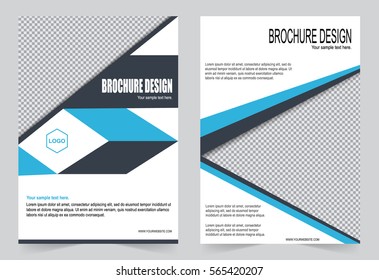 Blue Brochure template flyer design, abstract template for annual report, magazine, poster