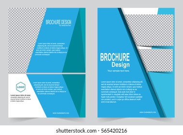 Blue Brochure template flyer design, abstract template for annual report, magazine, poster