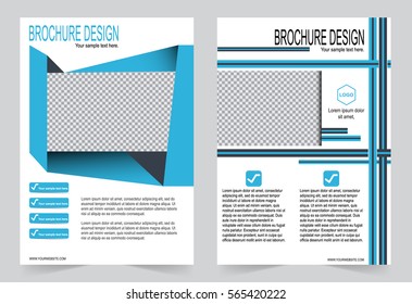 Blue Brochure template flyer design, abstract template for annual report, magazine, poster